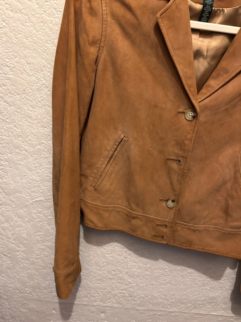 Lauren Ralph Lauren Camel Suede Button-Front Blazer Jacket - Picture 4 of 6
